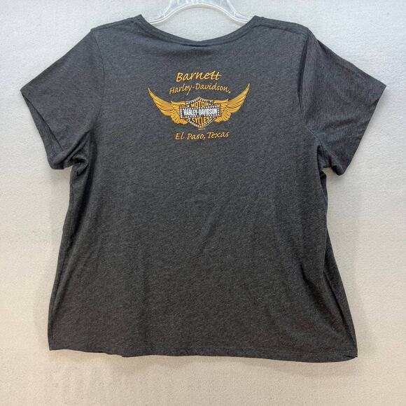 Harley Davidson Women's T Shirt Size 2XL Genuine Motor Oil Logo Studded - Picture 3 of 11